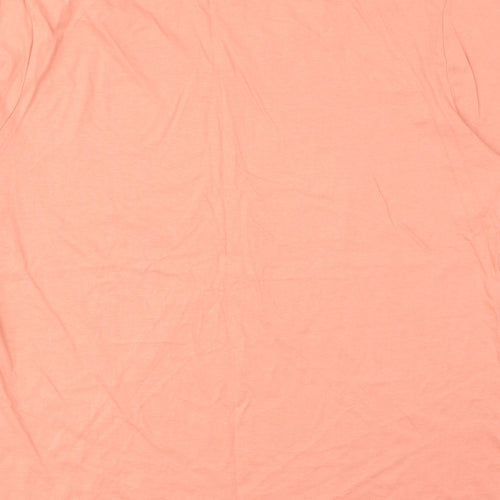 Anne De Lancay Womens Pink Cotton Basic T-Shirt Size 22 Round Neck