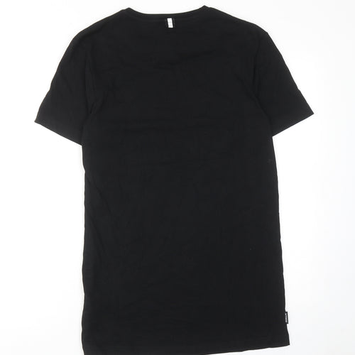 Intense Mens Black Cotton T-Shirt Size M Round Neck