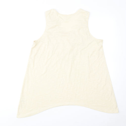 ADIVA Womens Beige Polyester Basic Tank Size XL Round Neck