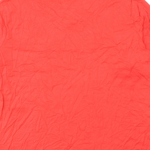 Canda Womens Pink Viscose Basic T-Shirt Size M Round Neck