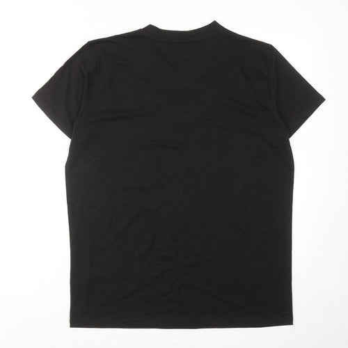 JRC Mens Black Cotton T-Shirt Size M V-Neck