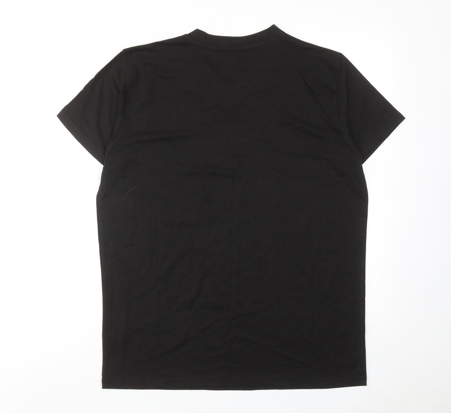 JRC Mens Black Cotton T-Shirt Size M V-Neck