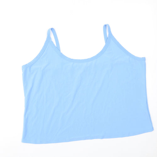 Michele Hope Womens Blue Polyester Basic Tank Size 26 Round Neck