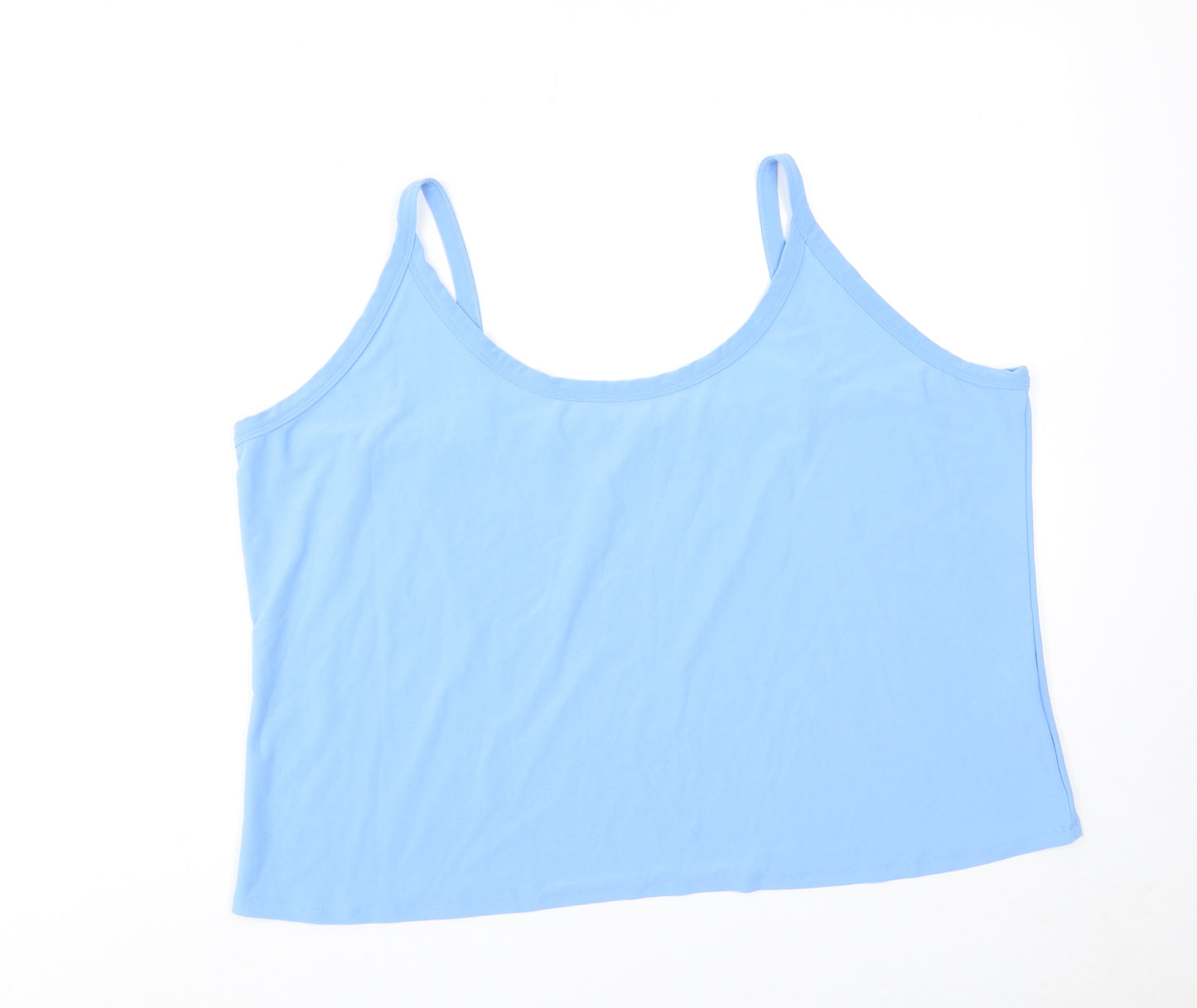 Michele Hope Womens Blue Polyester Basic Tank Size 26 Round Neck