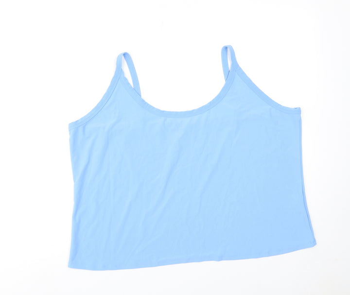 Michele Hope Womens Blue Polyester Basic Tank Size 26 Round Neck