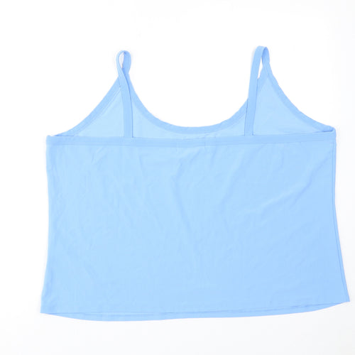 Michele Hope Womens Blue Polyester Basic Tank Size 26 Round Neck