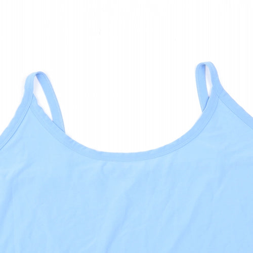 Michele Hope Womens Blue Polyester Basic Tank Size 26 Round Neck