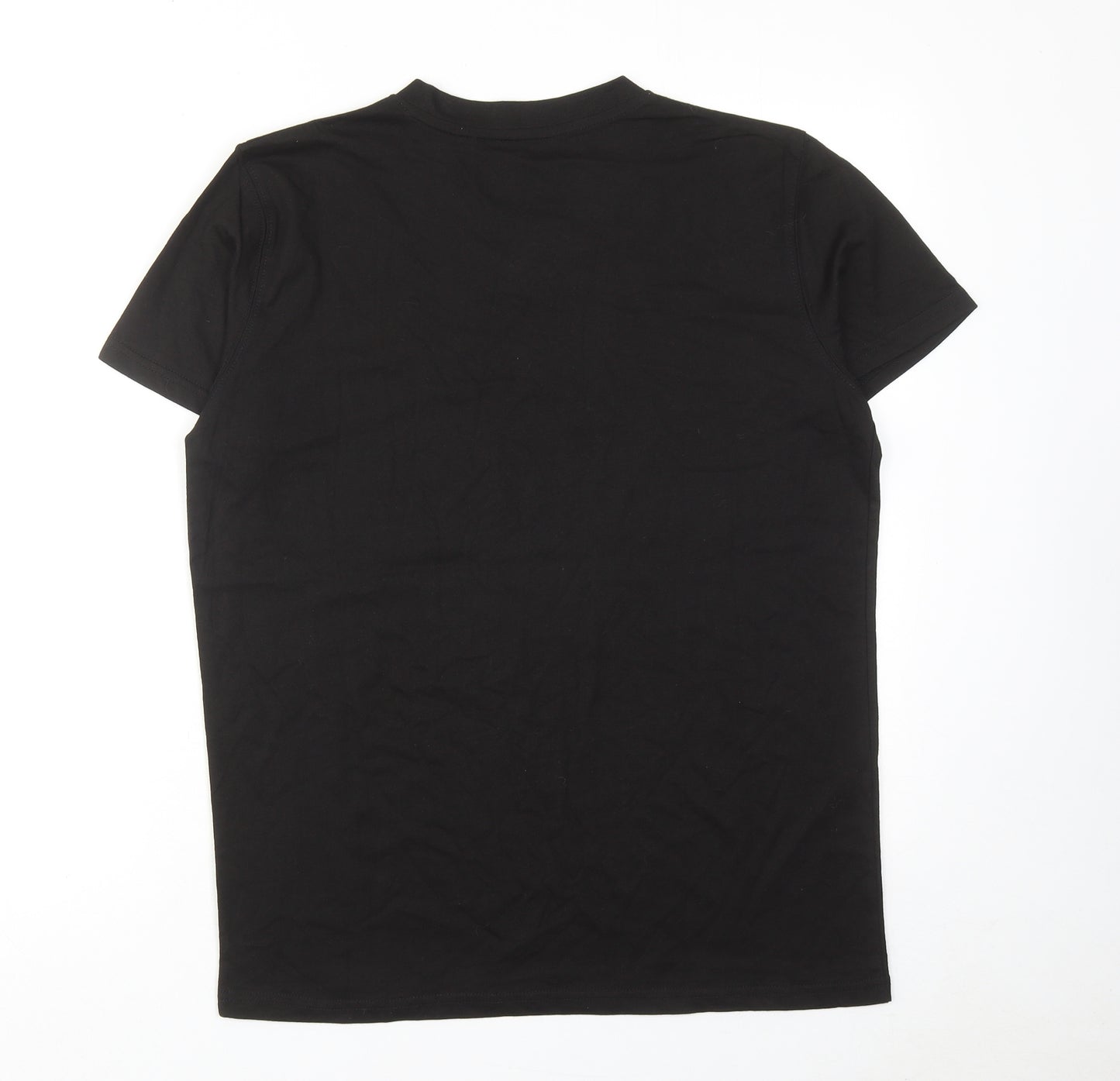JRC Mens Black Cotton T-Shirt Size M V-Neck