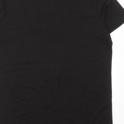 JRC Mens Black Cotton T-Shirt Size M V-Neck