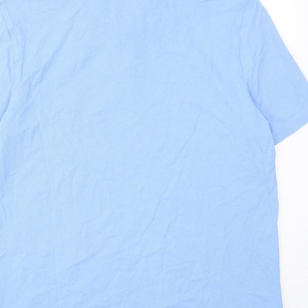 Marks and Spencer Boys Blue Cotton Basic Polo Size 15-16 Years Collared Button