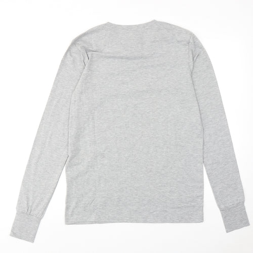 Intense Mens Grey Cotton T-Shirt Size M Round Neck