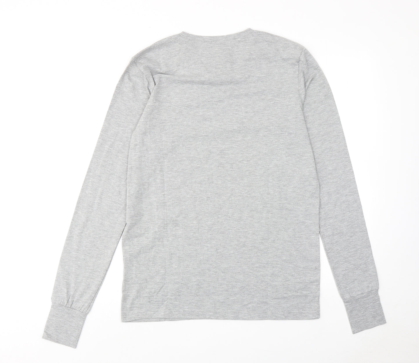 Intense Mens Grey Cotton T-Shirt Size M Round Neck