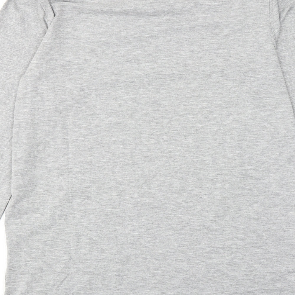 Intense Mens Grey Cotton T-Shirt Size M Round Neck