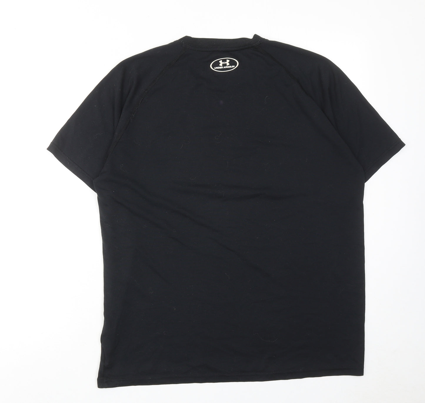 Under armour Mens Black Polyester T-Shirt Size L Round Neck