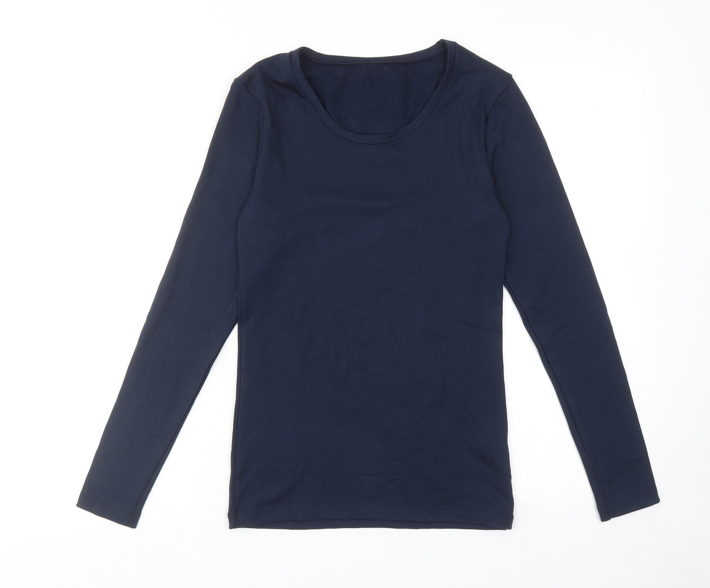 Marks and Spencer Womens Blue Acrylic Basic T-Shirt Size 10 Round Neck