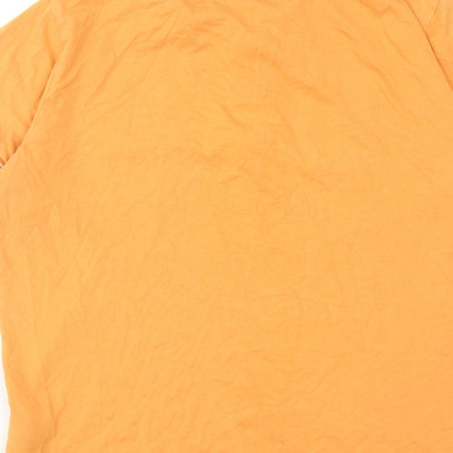 SERGE BLANCO Mens Orange Cotton Polo Size L Collared Button