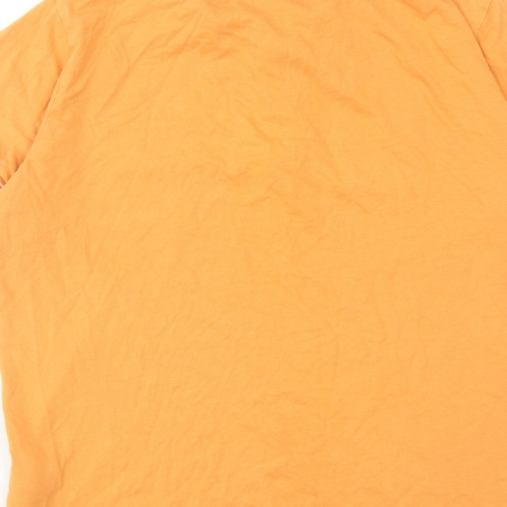 SERGE BLANCO Mens Orange Cotton Polo Size L Collared Button