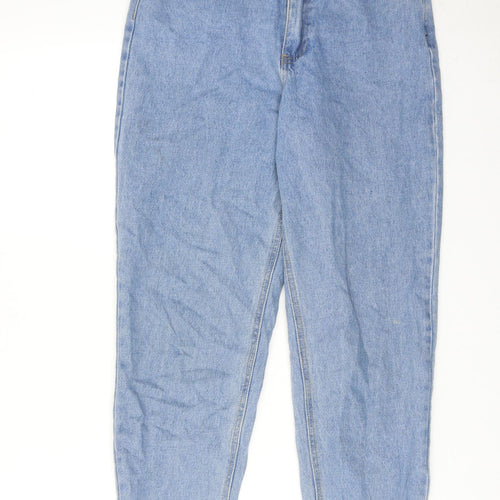 Missguided Womens Blue Cotton Mom Jeans Size 6 Regular Zip
