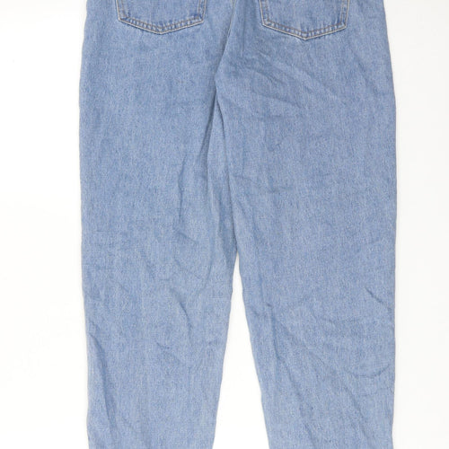 Missguided Womens Blue Cotton Mom Jeans Size 6 Regular Zip