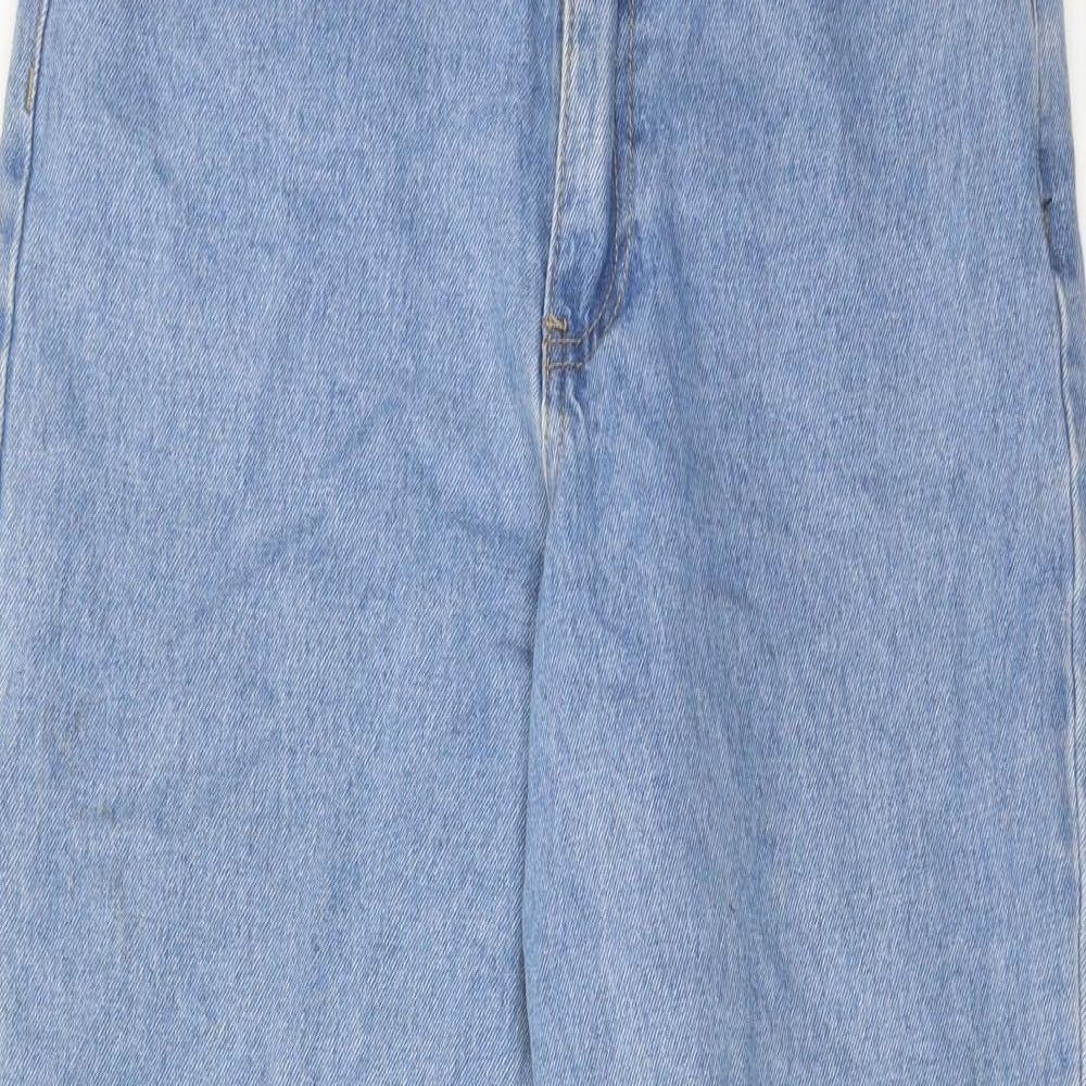 Missguided Womens Blue Cotton Mom Jeans Size 6 Regular Zip