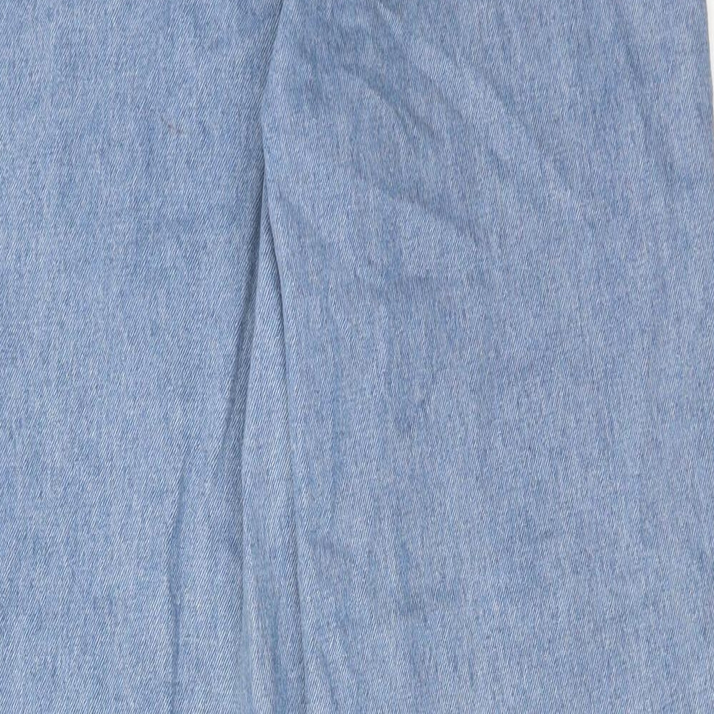 Missguided Womens Blue Cotton Mom Jeans Size 6 Regular Zip