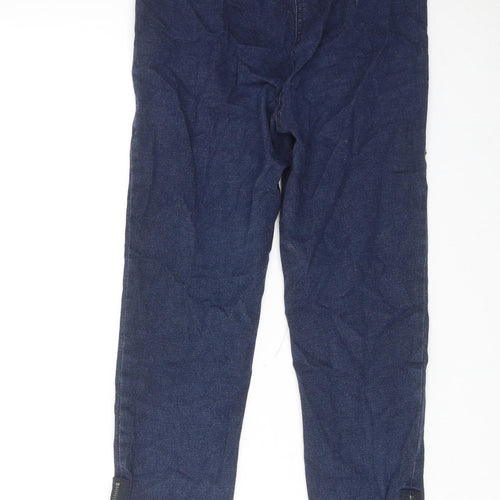 Fransa Womens Blue Cotton Straight Jeans Size S Regular Zip - Ankle Zip