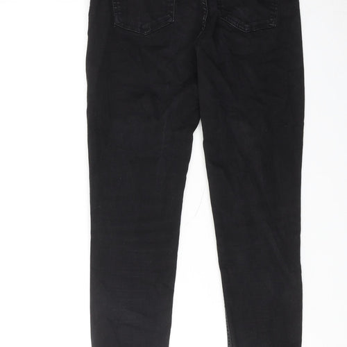 RESERVED Womens Black Cotton Skinny Jeans Size 12 Regular Lace Up - Lace Up Front