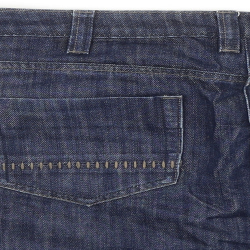 Dorothy Perkins Womens Blue Cotton Mini Skirt Size 12 Zip