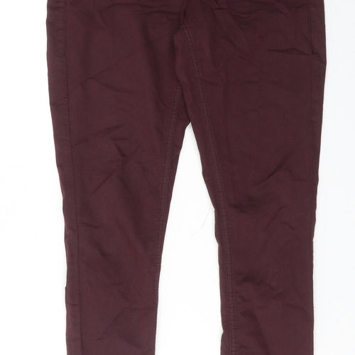 Topshop Womens Red Cotton Skinny Jeans Size 30 in L32 in Regular Zip