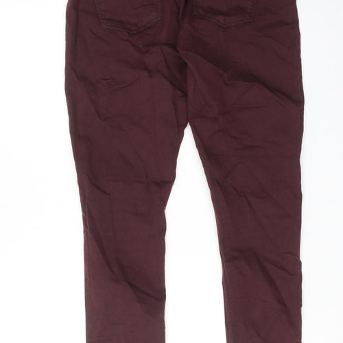 Topshop Womens Red Cotton Skinny Jeans Size 30 in L32 in Regular Zip