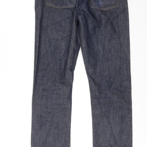 OBEY Mens Blue Cotton Straight Jeans Size 30 in Slim Button