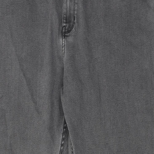 Marks and Spencer Mens Grey Cotton Straight Jeans Size 40 in L31 in Regular Zip