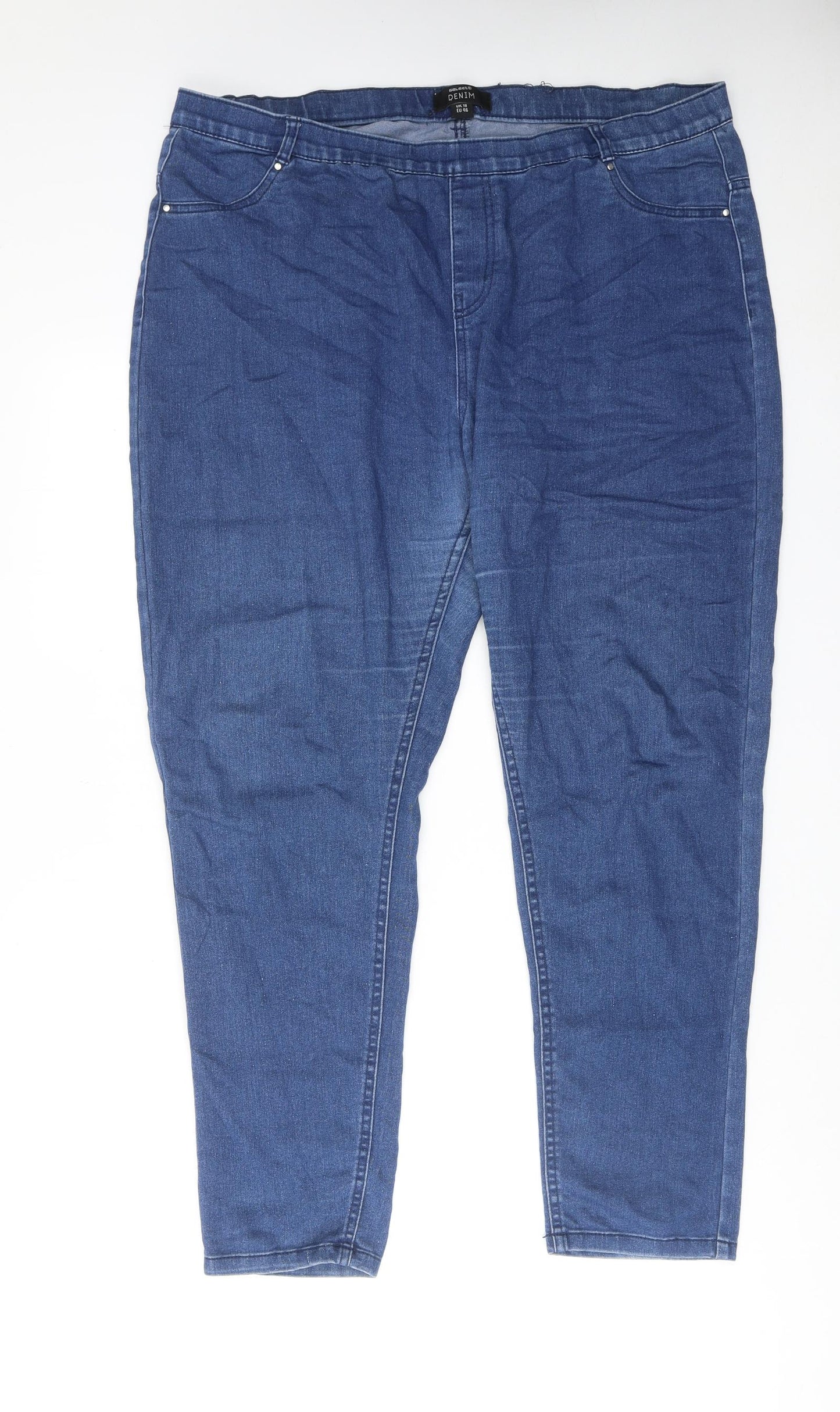 Select Womens Blue Cotton Jegging Jeans Size 18 Regular
