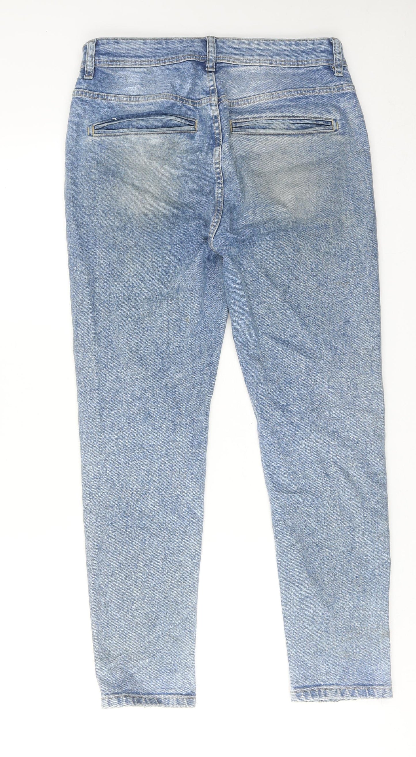 Zara Womens Blue Cotton Skinny Jeans Size 10 Regular Zip