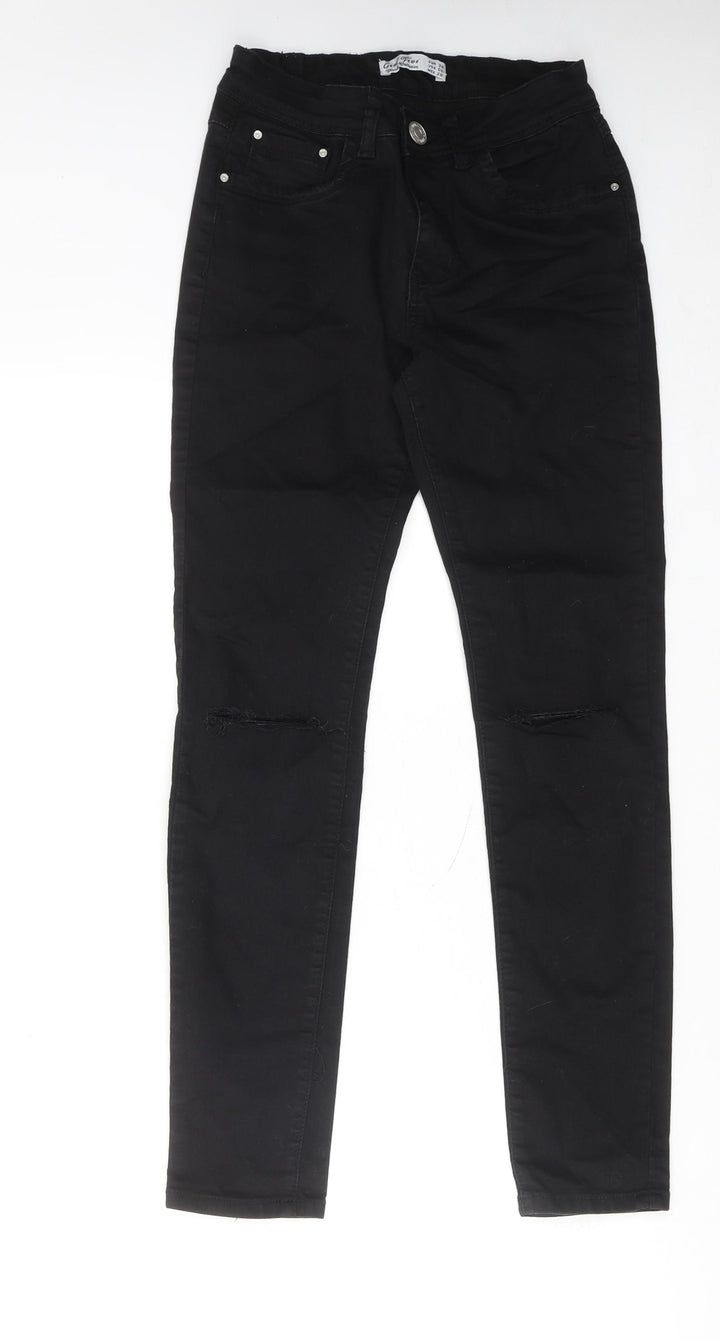 Girl vivi Womens Black Cotton Skinny Jeans Size 10 Regular Zip