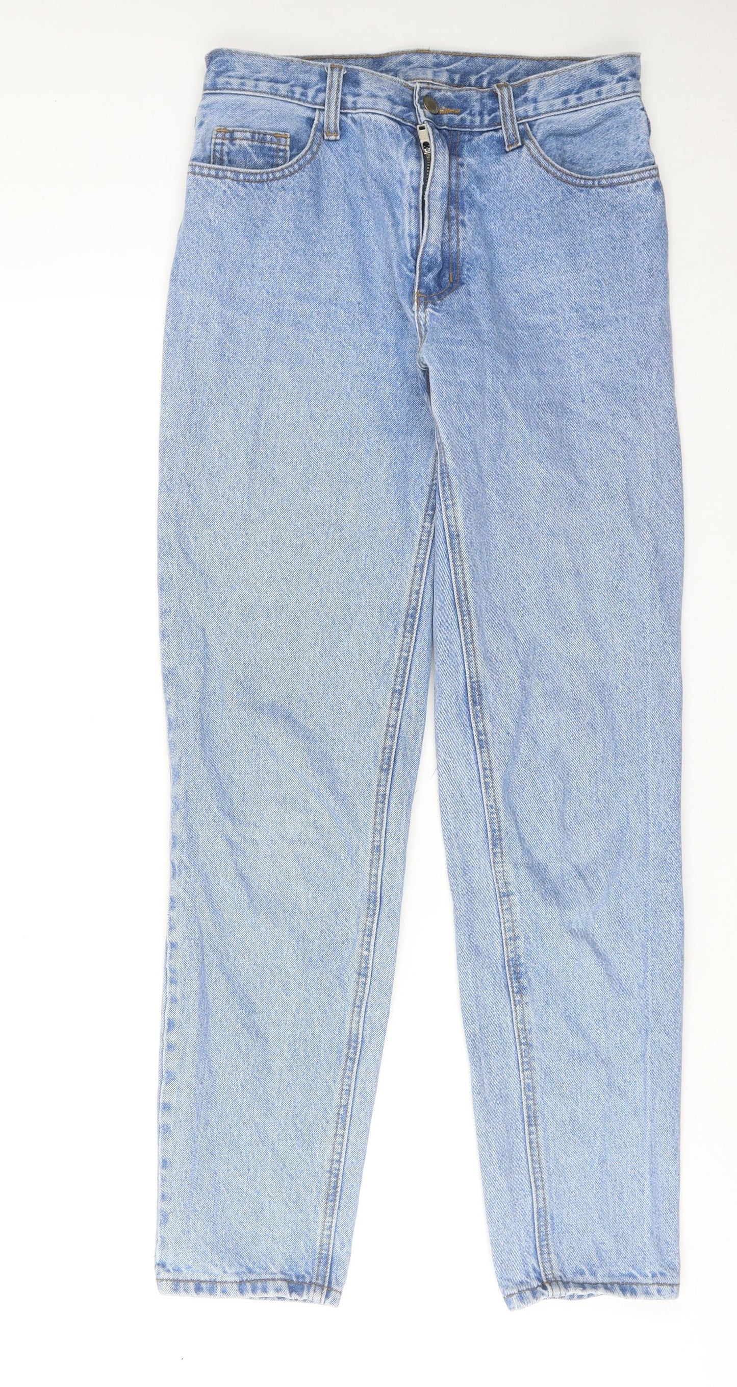 J.galt Womens Blue Cotton Straight Jeans Size M Regular Zip