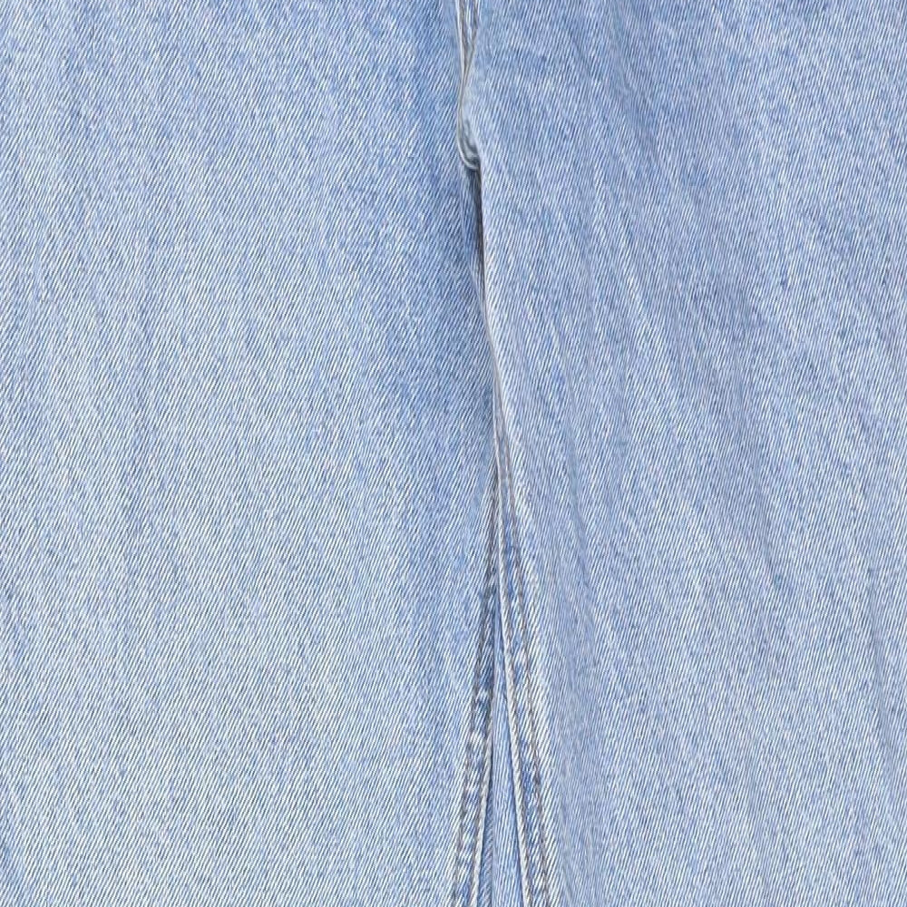J.galt Womens Blue Cotton Straight Jeans Size M Regular Zip