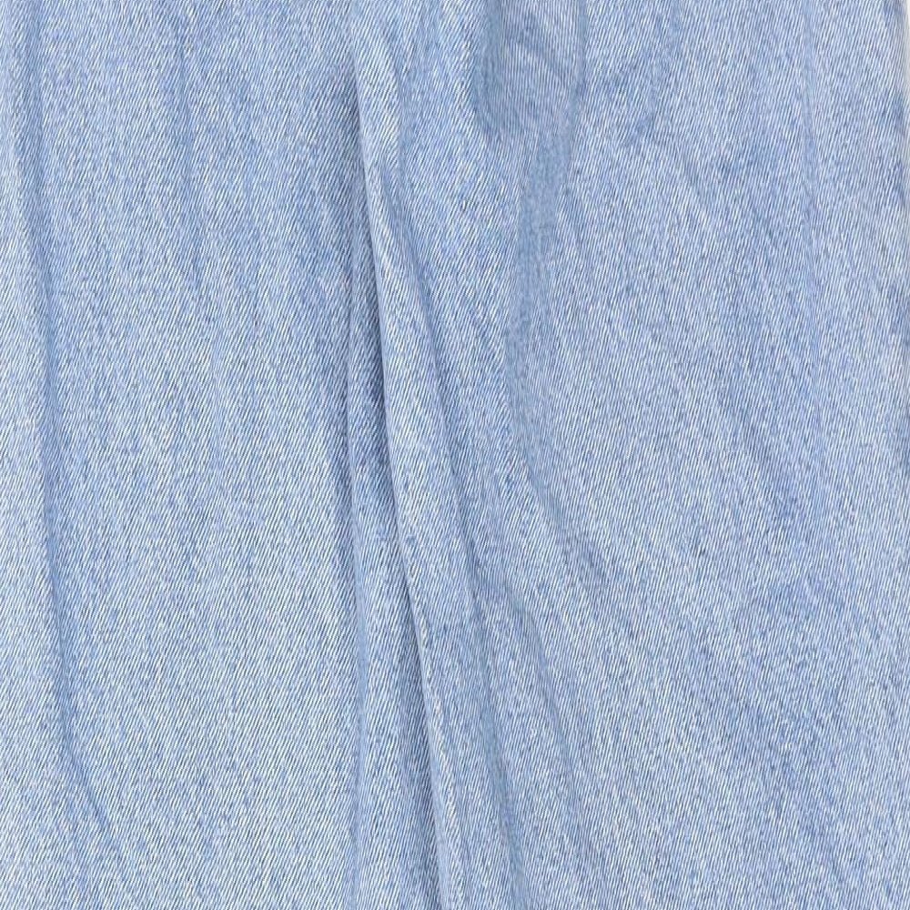 J.galt Womens Blue Cotton Straight Jeans Size M Regular Zip