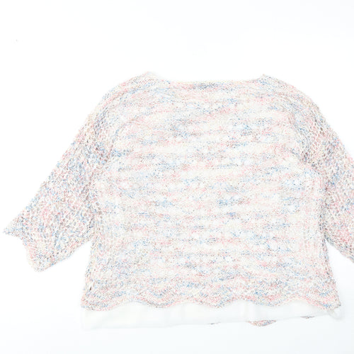 BASSINI Womens Multicoloured Round Neck Polyester Pullover Jumper Size M