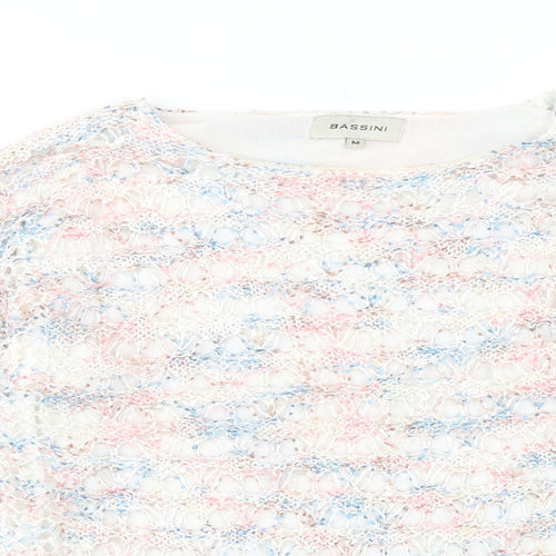 BASSINI Womens Multicoloured Round Neck Polyester Pullover Jumper Size M