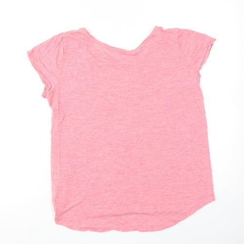 Gap Womens Pink Viscose Basic T-Shirt Size M Boat Neck