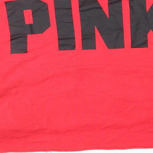 PINK Womens Red Cotton Pullover Sweatshirt Size L Pullover