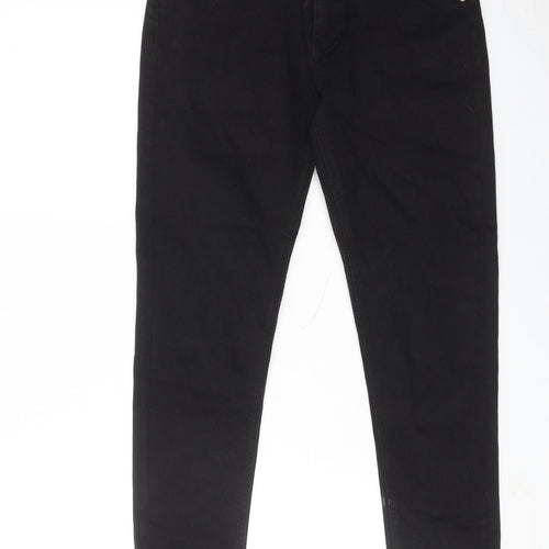 Alisa Sonya Womens Black Cotton Skinny Jeans Size 12 Regular Zip