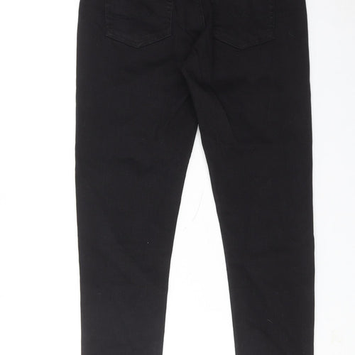 Alisa Sonya Womens Black Cotton Skinny Jeans Size 12 Regular Zip