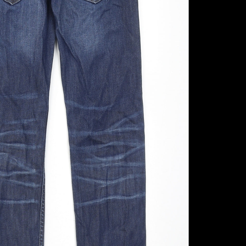 H&M Boys Blue Cotton Straight Jeans Size 14 Years Regular Zip