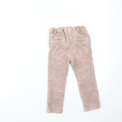 NEXT Girls Pink Cotton Chino Trousers Size 2-3 Years Regular Zip