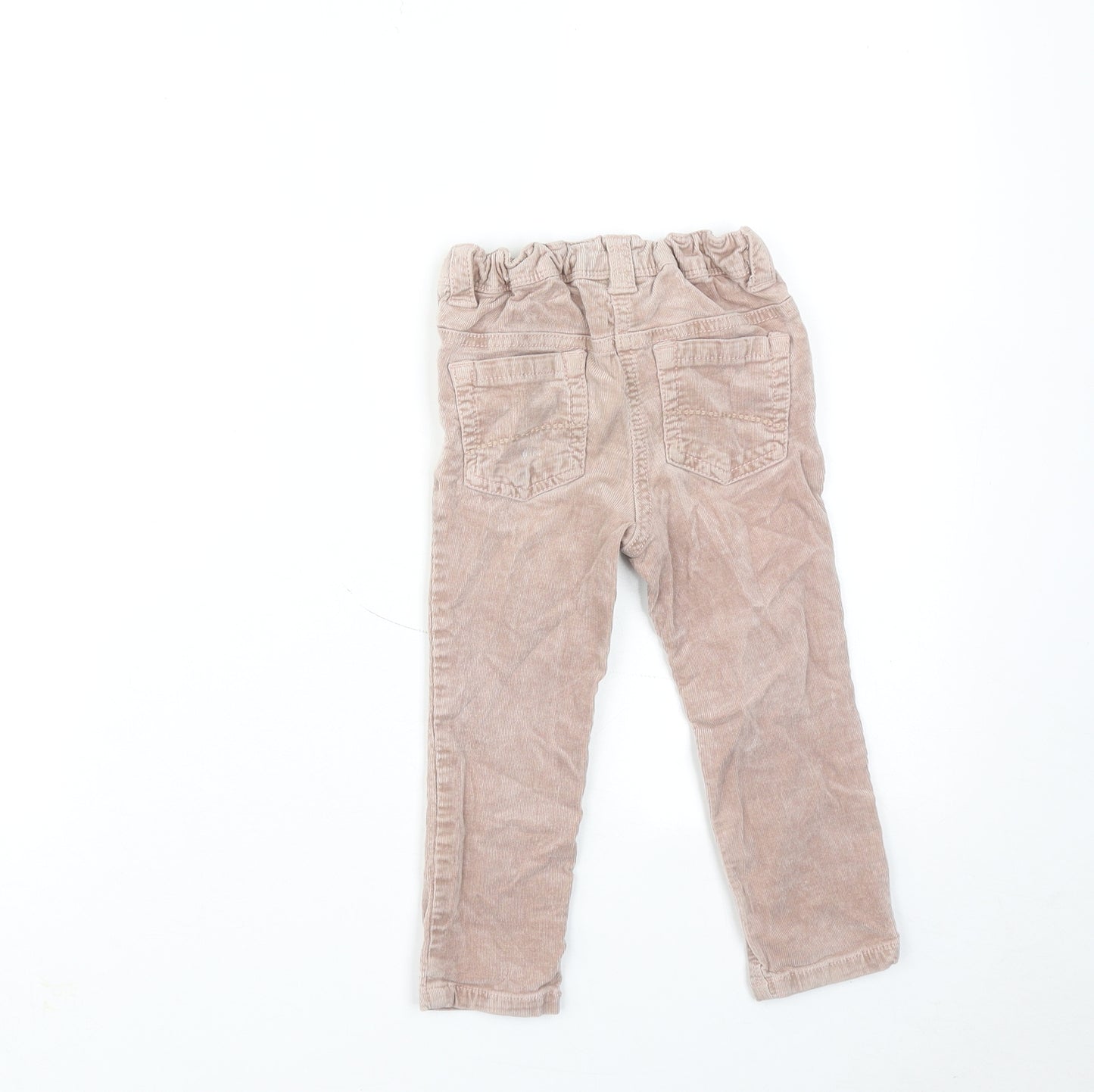 NEXT Girls Pink Cotton Chino Trousers Size 2-3 Years Regular Zip