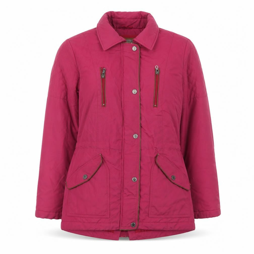 Front view of Per Una women’s pink jacket, size UK 12, zip