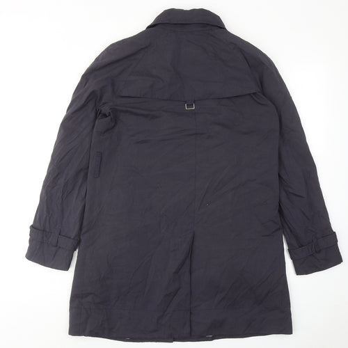 Mango Womens Blue Overcoat Coat Size S Button