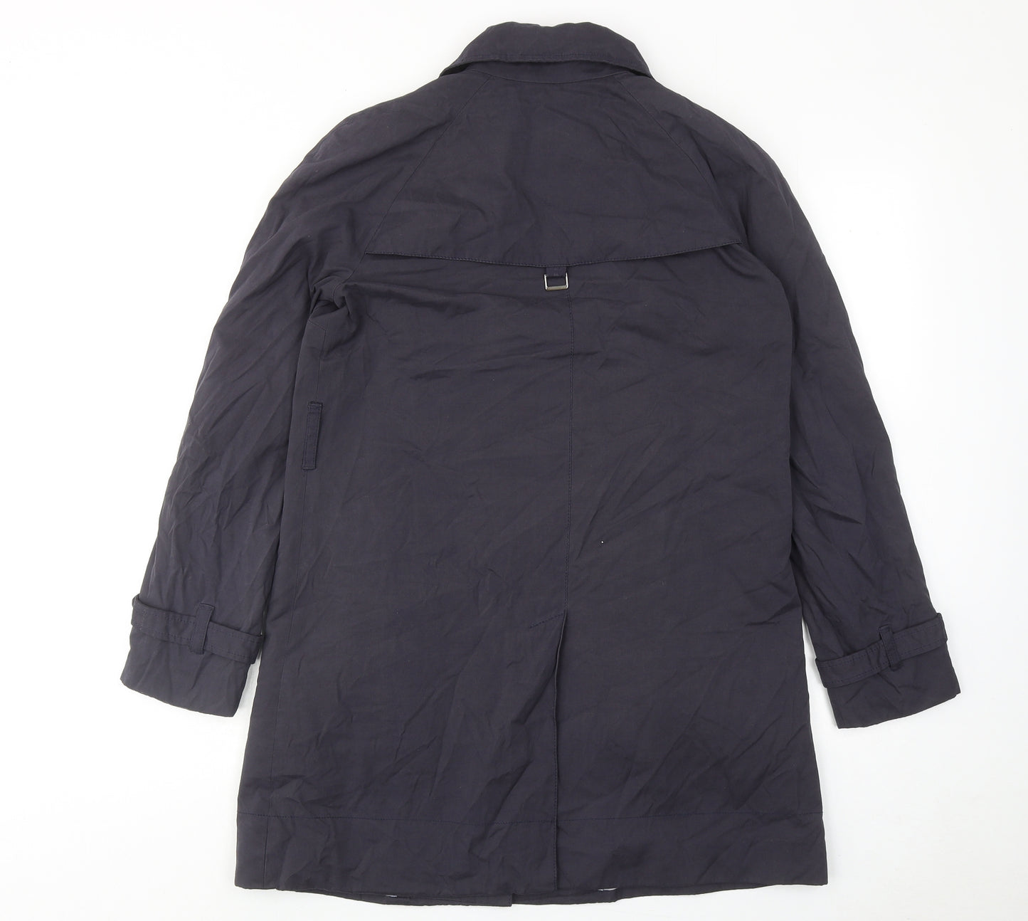 Mango Womens Blue Overcoat Coat Size S Button